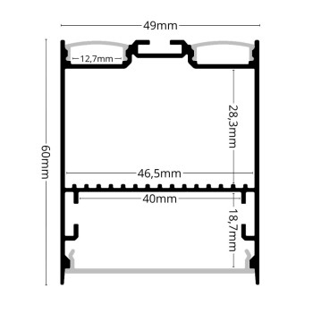 LED Alu Profil 5060 up and down inkl. Abdeckungen matt 2000mm
